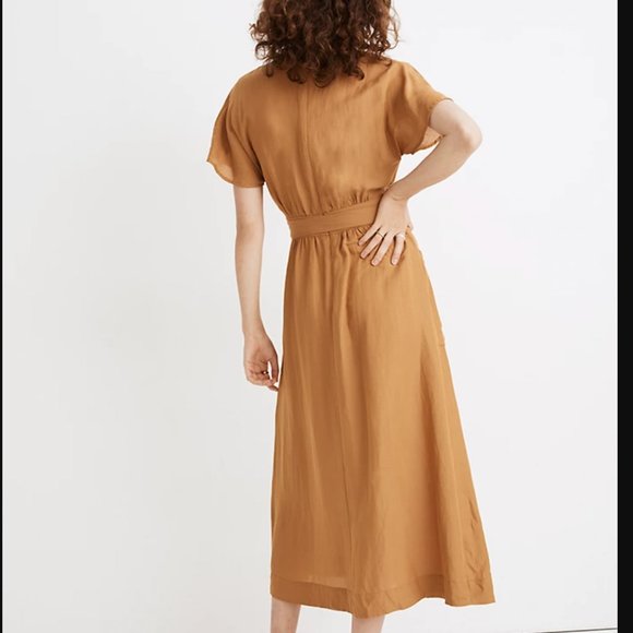 NWT Madewell Linen Tie-Waist Midi Dress - Picture 3 of 7